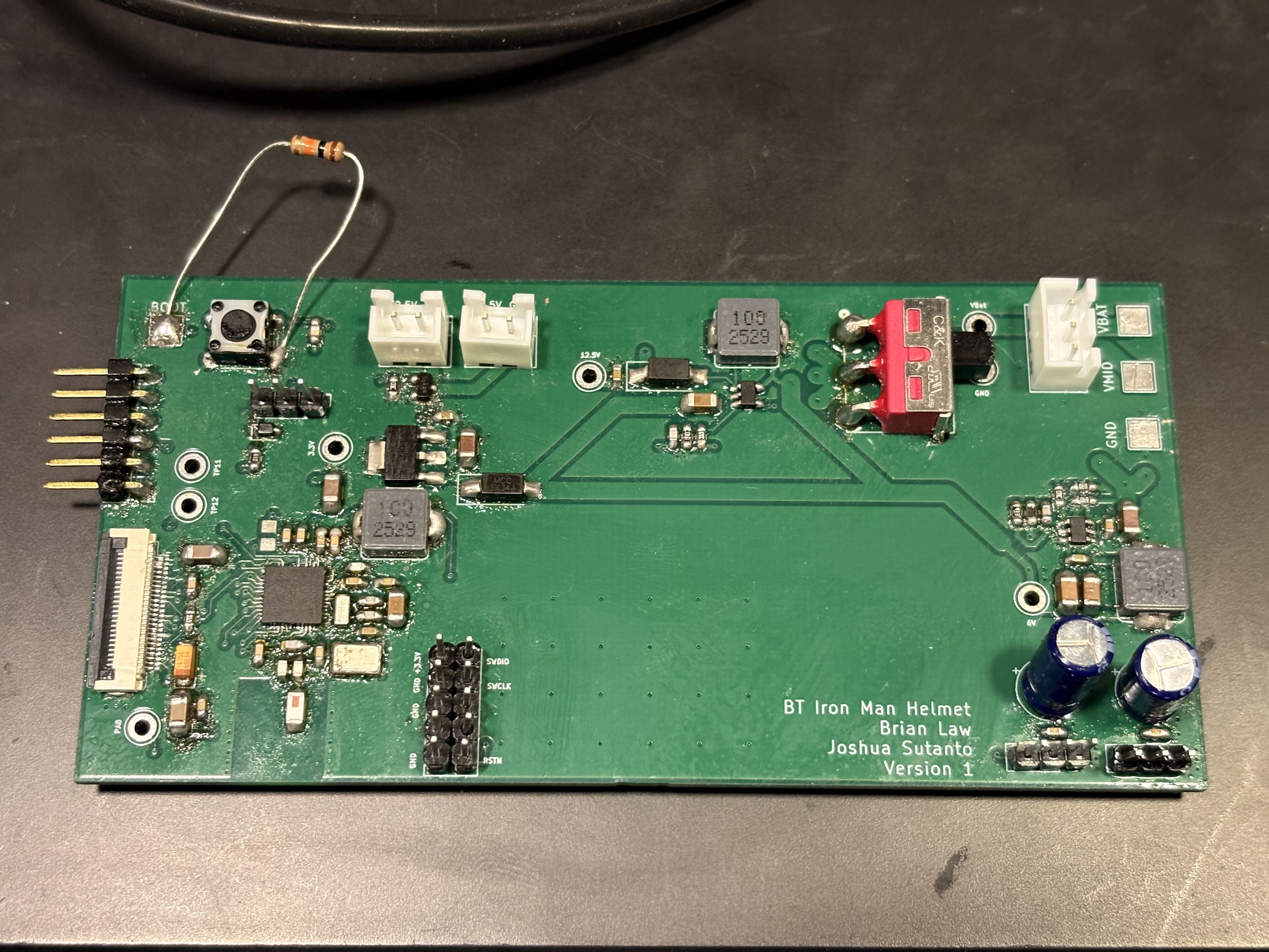 Custom 4-layer Iron Man helmet PCB